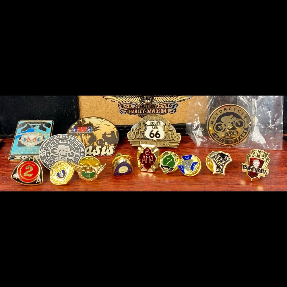 AMA American Motorcycle Association Lapel Pins Set Of 14 Total Pins